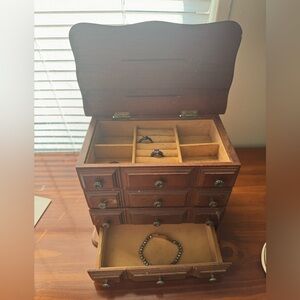 Wooden Jewelry Organizer with Drawers